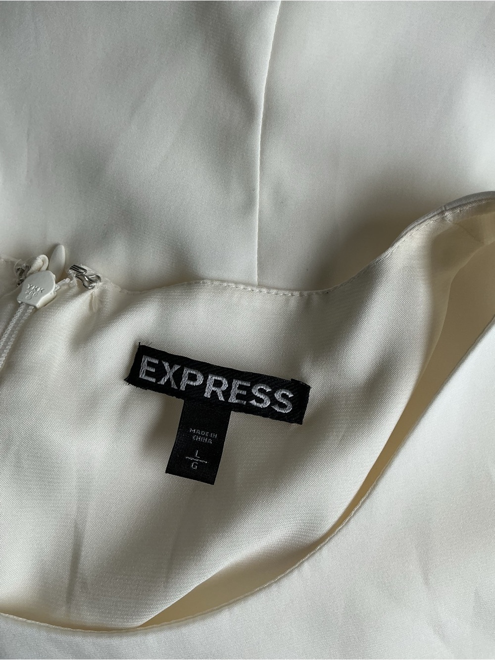 Express Cream Sleeveless Peplum Top L - Picture 10 of 13